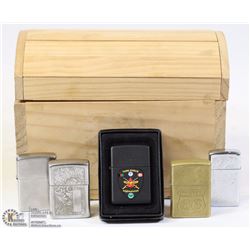 BOX WITH 5 ZIPPO LIGHTERS