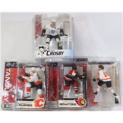 4 NHL MCFARLANE FIGURES INCL CROSBY,B CLARKE +