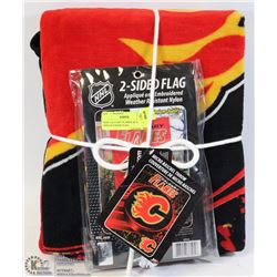 NEW CALGARY FLAMES BLANKET AND OUTDOOR FLAG