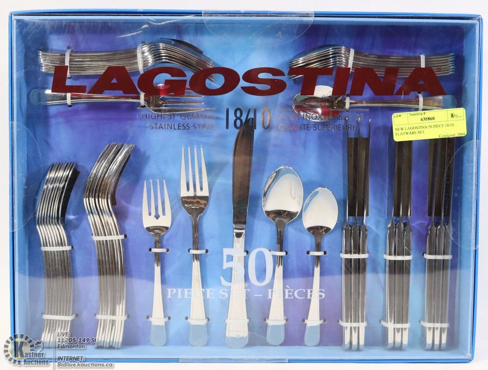 NEW LAGOSTINA 50 PIECE 18 10 FLATWARE SET new-lagostina-50-piece-18-10-flatware-set