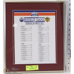 FRAMED 12X14 CONNOR MCDAVID ROOKIE GAME ROSTER