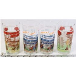 4 OLD 1978-79 KENTUCKY DERBY COLLECTORS GLASSES