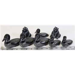 LOT OF 8 NEW BOMA SIGNED CARVED STONE FIGURINES