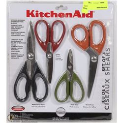 KITCHEN AID SET OF 4 SHEARS INCLUDES: ALL PURPOSE