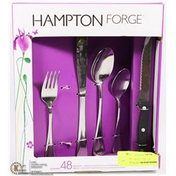 HAMPTON FORGE 48PC FLATWARE SET