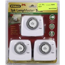 STANLEY 3PK 2 OUTLET POLARIZED MECHANICAL TIMERS