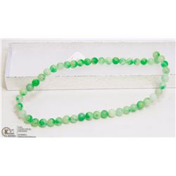 #39- GREEN KUZITE LOOSE BEAD NECKLACE 15"