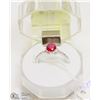 Image 1 : #11- RED RUBY & CZ RING