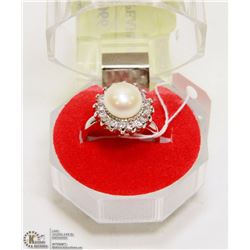#7-FRESH WATER PEARL & CZ RING