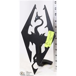 BLACK METAL DRAGON W/BUILT-IN STAND -