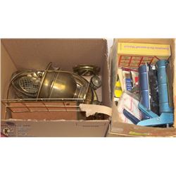 TWO ESTATE BOXES INCLUDING BRASS ITEMS, PAINTING
