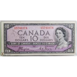 1954 CANADIAN $10.00 BILL DEVILS FACE