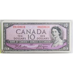 1954 CANADIAN $10.00 BILL DEVILS FACE