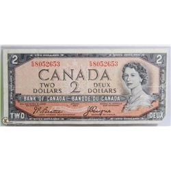 1954 CANADIAN $2.00 BILL DEVILS FACE