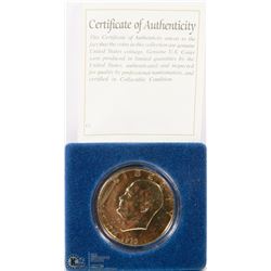 US 1976 ONE DOLLAR COIN WITH COA IN CASE