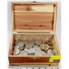 Image 1 : WOOD BOX FILLED WITH CANADIAN COINS, AMERICAN