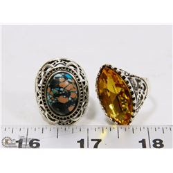 LOT OF 2 GEMSTONE RINGS