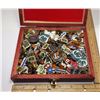 Image 1 : #7 - WOODEN BOX FILLED WITH DOZENS OF PINS