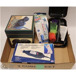 FLAT OF DOG ITEMS PET NAIL GROOMER