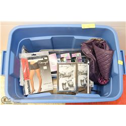 BLUE TOTE W/ 6X4 SPINNING SILVER COLOR PICTURE