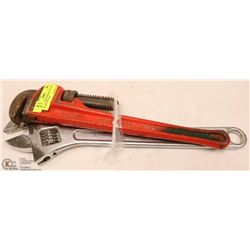 LOT OF 2  WRENCHES INCL FULLER 18" CRESCENT & 18"