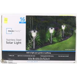 MAINSTAYS 16PACK STAINLESS STEEL SOLAR LIGHTS