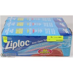 3 BOXES OF ZIPLOC EASY OPEN TAB LARGE FREEZER BAG