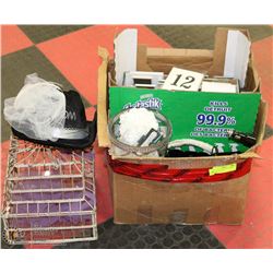BOX OF WEDDING SUPPLIES AND ACCESSORIES INCL