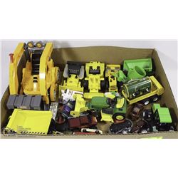 LARGE FLAT OF CARS, TRUCKS, TRACTORS -