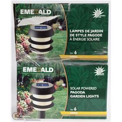 LOT OF 12 SOLAR POWER PAGODA GARDEN LIGHTS
