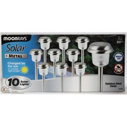 10 MOONRAYS SOLAR POWER PATIO LIGHTS