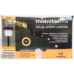 12 MIDNIGHT SUPER BRIGHT WHITE LED SOLAR LIGHTS