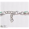Image 3 : STERLING SILVER EMERALD BRACELET