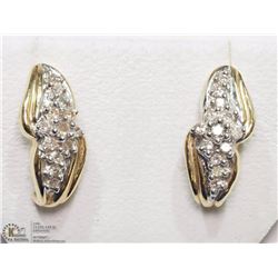 14K YELLOW & WHITE GOLD DIAMOND EARRINGS