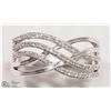 Image 1 : STERLING SILVER DIAMOND WAVE RING