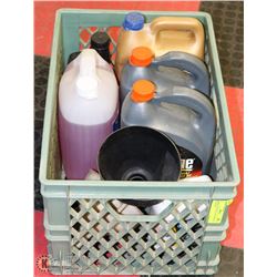 GREEN CRATE WITH AUTOMOTIVE FLUIDS &