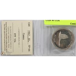 1967 CANADIAN 50 CENT CAMEO COIN W/ COA