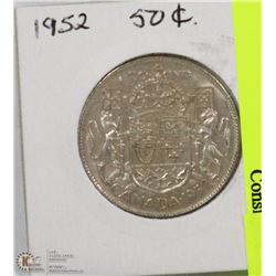 1952 CANADIAN 50 CENT SILVER COIN
