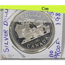 1981 CANADIAN SILVER DOLLAR LOCOMOTIVE COIN