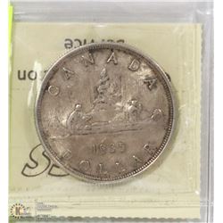 1935 CANADIAN DOLLAR SILVER COIN W/ COA