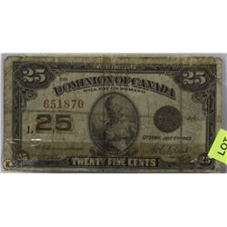 1923 CANADIAN SHINPLASTER