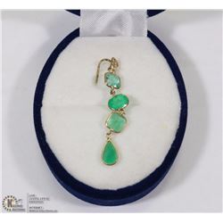 14KT EMERALD & DIAMOND SET  PENDANT