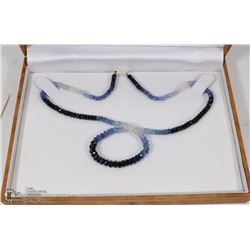 #16-14KT YELLOW GOLD GENUINE BLUE & WHITE SAPPHIRE