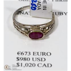 18K  GOLD RUBY RING WITH COA  SIZE 6.5