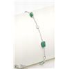 Image 1 : 14K WHITE GOLD EMERALD & SAPPHIRE BRACELET
