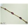 Image 1 : 14K YELLOW GOLD RUBY LINK BRACELET