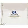 Image 3 : 10K WHITE GOLD TANZANITE CLASSIC SOLITAIRE RING
