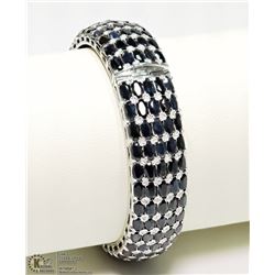 STERLING SILVER SAPPHIRE 4 ROW BANGLE