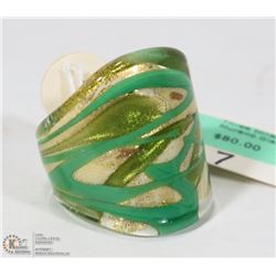 MURANO 24K THREE TONE GLASS RING SIZE 7