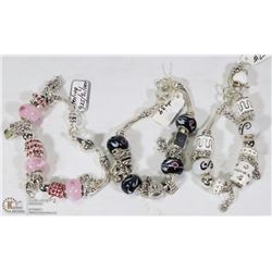 3PC ASST COLOR PANDORA STYLE BRACELETS